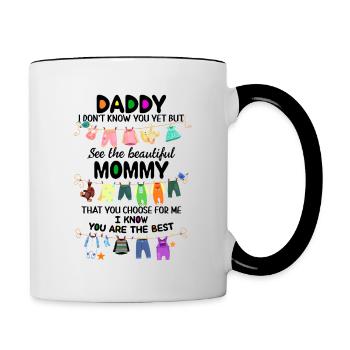 Daddy You Are The Best Baby Bodysuit New Baby - Contrasting Mug - white/black - Right