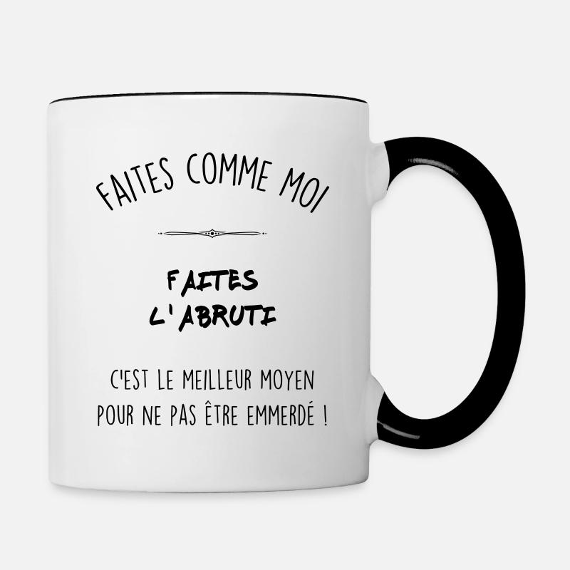 Faites l abruti - Mug contrasté - blanc/noir