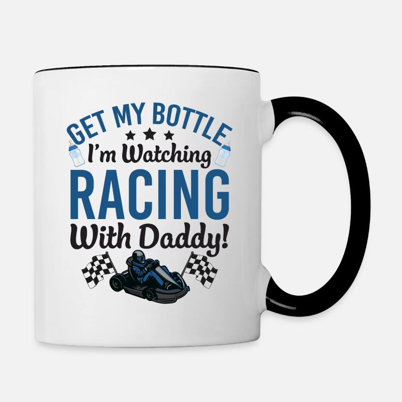 Racing With Daddy Baby Bodysuit - Mug contrasté - blanc/noir