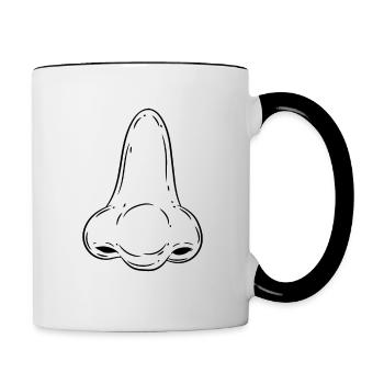 Nase - Tasse zweifarbig - Weiß/Schwarz - Rechts