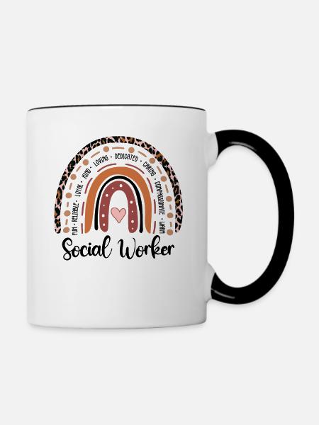 Social Worker - Tasse zweifarbig - Weiß/Schwarz