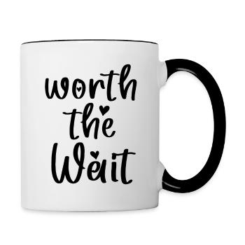 Worth The Wait Baby BodysuitOnesie - Contrasting Mug - white/black - Right
