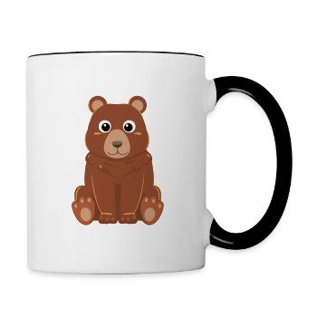Ours ours ours brun Ours ours - Mug contrasté - blanc/noir - Droite