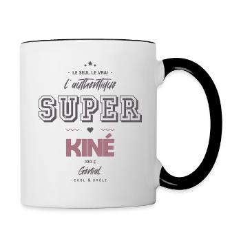 L authentique super kiné - Mug contrasté - blanc/noir - Droite