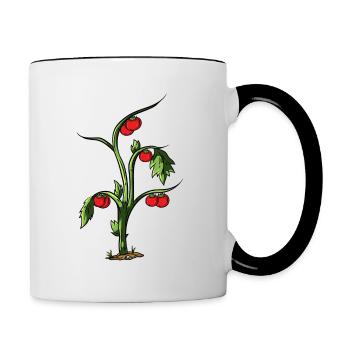Tomate - Tasse zweifarbig - Weiß/Schwarz - Rechts