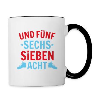 Funkengarde Und 5 6 7 8 Gardetänzerin Gardetanz - Tasse zweifarbig - Weiß/Schwarz - Rechts