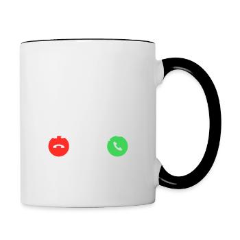 Meine Laufenten rufen an Laufente Laufentenstall - Tasse zweifarbig - Weiß/Schwarz - Rechts