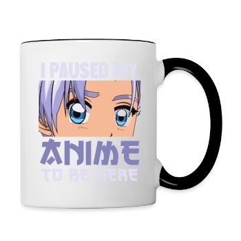 J’ai mis en pause mon anime pour être ici drôle Otaku Anime - Mug contrasté - blanc/noir - Droite