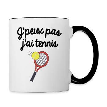 J'peux pas j'ai tennis - Mug contrasté - blanc/noir - Droite