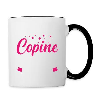 Je Suis Une Copine Qui Déchire Humour Cadeau - Mug contrasté - blanc/noir - Droite