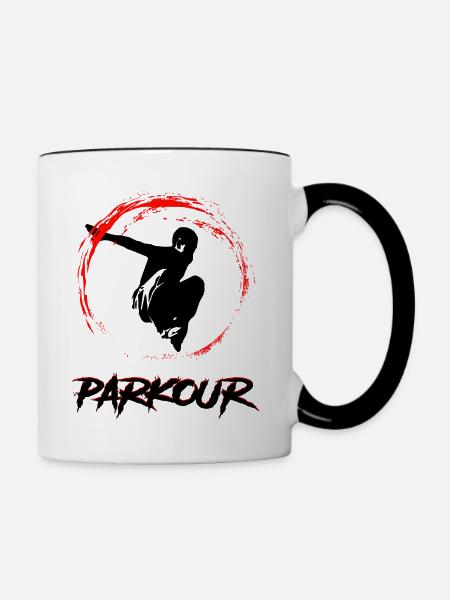 Parkour - Tasse zweifarbig - Weiß/Schwarz