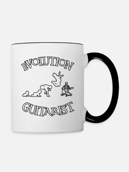 Evolution of Guitarist - Tasse zweifarbig - Weiß/Schwarz