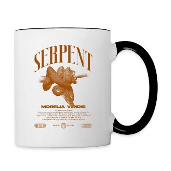 Green Tree Python Modern Reptile Keeper Streetwear - Contrasting Mug - white/black - Right