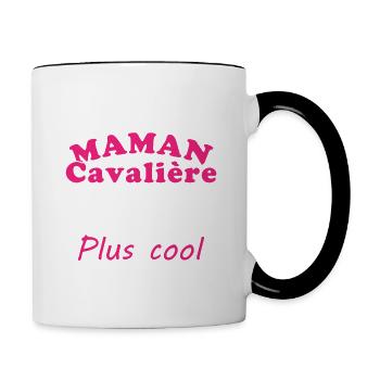 J'ai une maman cavalière - Mug contrasté - blanc/noir - Droite