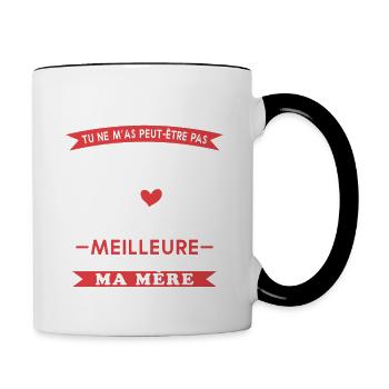 Handsome dad not given life but made better - Contrasting Mug - white/black - Right