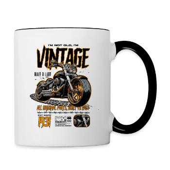 Motorcycle Bikers Motorbike Birthday Born In 1931 - Contrasting Mug - white/black - Right