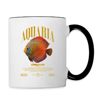 Diskus-Buntbarsch Fish Keeper Moderne Streetwear - Tasse zweifarbig - Weiß/Schwarz - Rechts