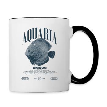 Diskus-Buntbarsch Fish Keeper Moderne Streetwear - Tasse zweifarbig - Weiß/Schwarz - Rechts