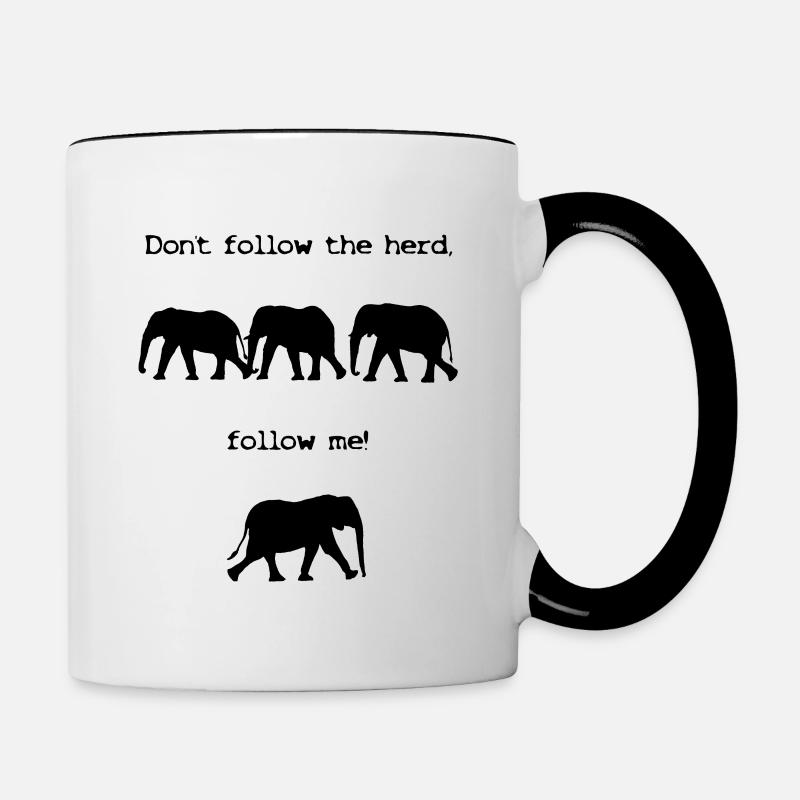 Ne suivez pas le troupeau, suivez-moi ! - Mug contrasté - blanc/noir