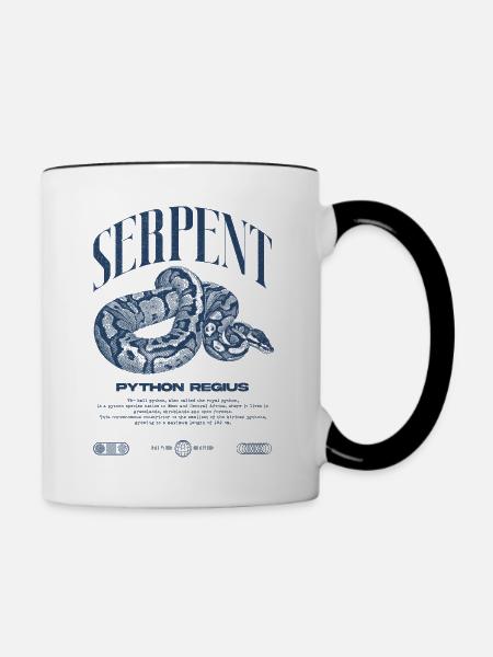 Ball Python Moderne Reptilienwärter Streetwear - Tasse zweifarbig - Weiß/Schwarz