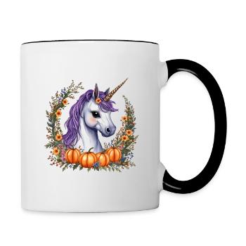 halloween pony - Contrasting Mug - white/black - Right