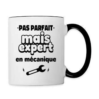 expert en mécanique - Mug contrasté - blanc/noir - Droite