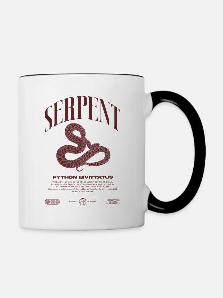Burmesische Python Moderne Reptilienhalter Streetwear - Tasse zweifarbig - Weiß/Schwarz