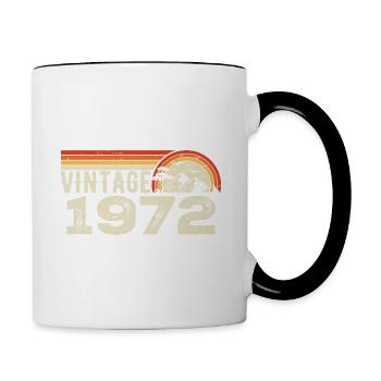 Vintage 1972 Cadeau Anniversaire 1972 Rétro 1972 - Mug contrasté - blanc/noir - Droite