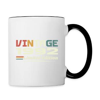 Vintage 1992 Gift 1992 Birthday 1992 Retro - Contrasting Mug - white/black - Right
