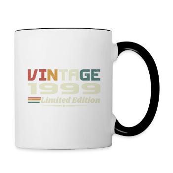 Vintage 1999 Gift 1999 Birthday 1999 Retro - Contrasting Mug - white/black - Right