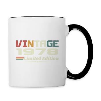 Jahrgang 1978 Geschenk 1978 Geburtstag 1978 Retro - Tasse zweifarbig - Weiß/Schwarz - Rechts