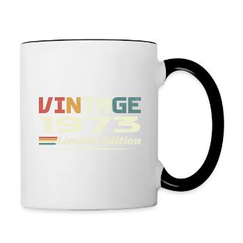 Vintage 1973 Gift 1973 Birthday 1973 Retro - Contrasting Mug - white/black - Right