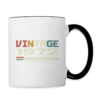 Vintage 1972 Cadeau 1972 Anniversaire 1972 Retro - Mug contrasté - blanc/noir - Droite