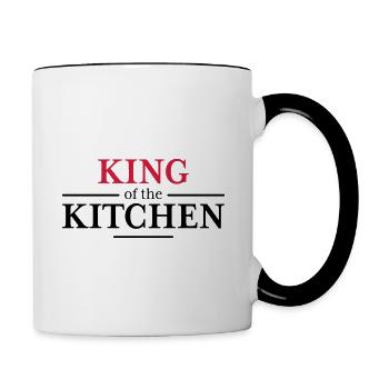 Roi de la cuisine - Mug contrasté - blanc/noir - Droite