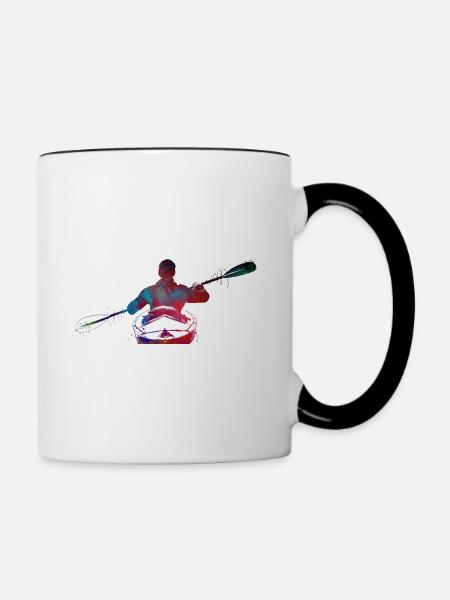 Kanusport Kunst #canoeing - Tasse zweifarbig - Weiß/Schwarz
