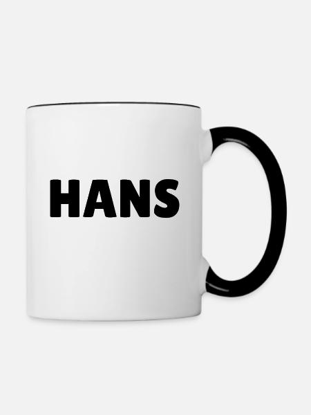 Hans - Tasse zweifarbig - Weiß/Schwarz