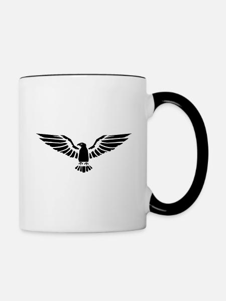 Adler Adlerkopf - Tasse zweifarbig - Weiß/Schwarz