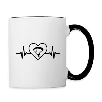 Paragliding Sport Pilot Heart - Contrasting Mug - white/black - Right