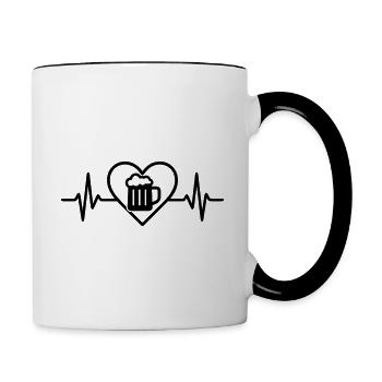 Beer Mug Heart - Contrasting Mug - white/black - Right