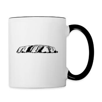 Ayers Rock, Uluru, Australia, Mountain, mountain - Contrasting Mug - white/black - Right