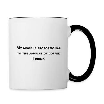Lustiges Café-Design - Tasse zweifarbig - Weiß/Schwarz - Rechts