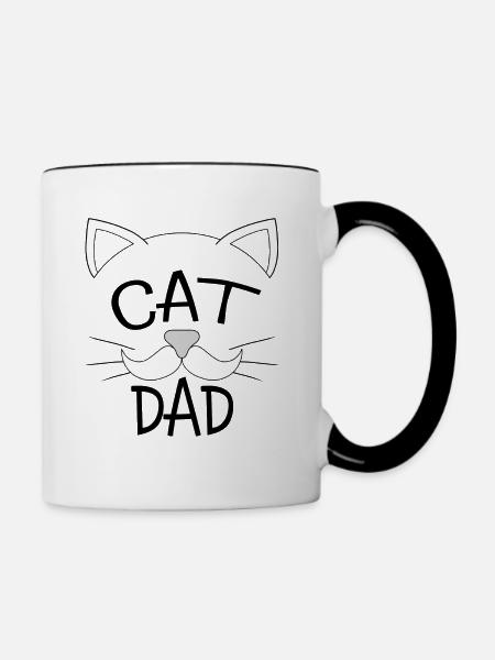 Cat DAD - Tasse zweifarbig - Weiß/Schwarz