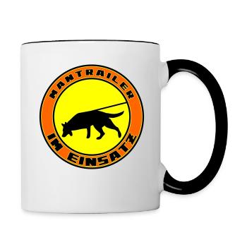 Mantrailing Malinois/Schäferhund rund - Tasse zweifarbig - Weiß/Schwarz - Rechts