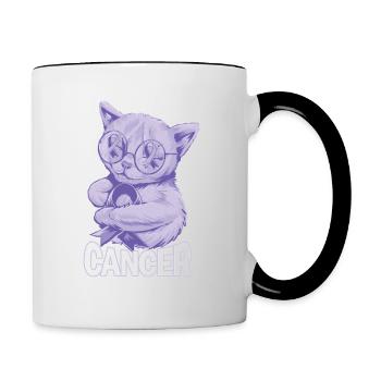 Krebs Klopft Nicht Speiseröhrenkrebs - Tasse zweifarbig - Weiß/Schwarz - Rechts