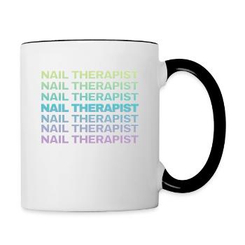 Nageltherapeutin Lustig Nailart Nail Tech - Tasse zweifarbig - Weiß/Schwarz - Rechts