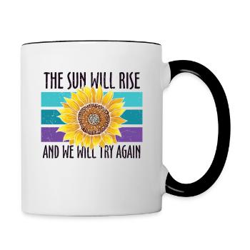 Prévention du suicide Tournesol - Mug contrasté - blanc/noir - Droite