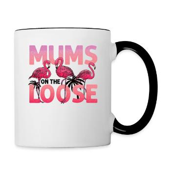 Moms on the Loose Girls Voyage de réunion - Mug contrasté - blanc/noir - Droite