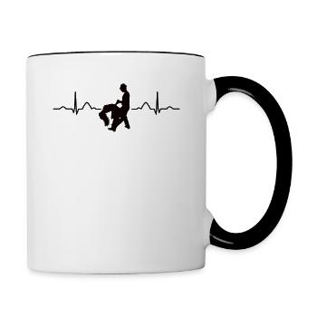 Salsero Und Salsera Heartbeat Salsa - Tasse zweifarbig - Weiß/Schwarz - Rechts