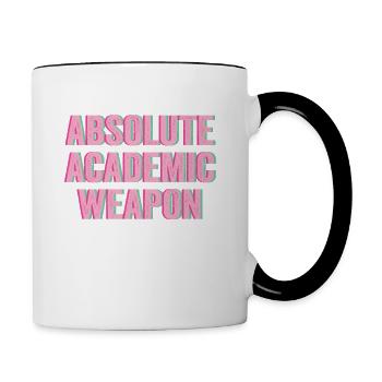 Students Absolute Academic Weapon - Contrasting Mug - white/black - Right