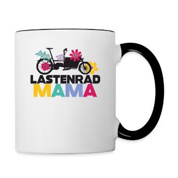 Lastenrad Mama Fahrrad Cargobike - Tasse zweifarbig - Weiß/Schwarz - Rechts